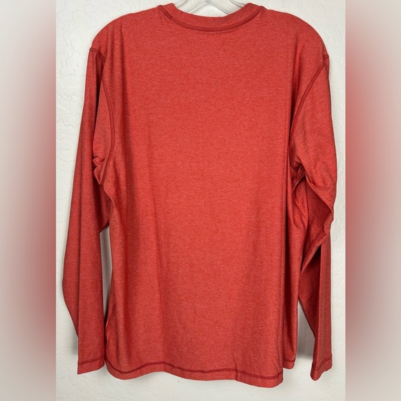 Lands End Sun Shirt SPF Swim Tee Long Sleeve Sunwashed Red / Orange Men's M 0207 - Picture 2 of 6